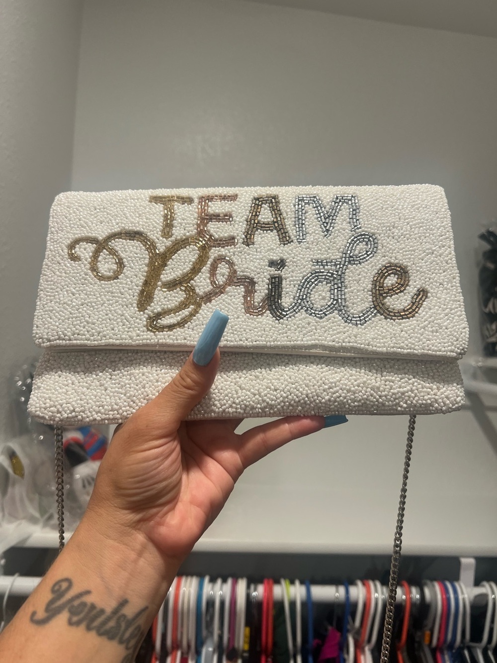 Beaded "TEAM BRIDE" Clutch Crossbody Bag | Bachelorette & Wedding Events